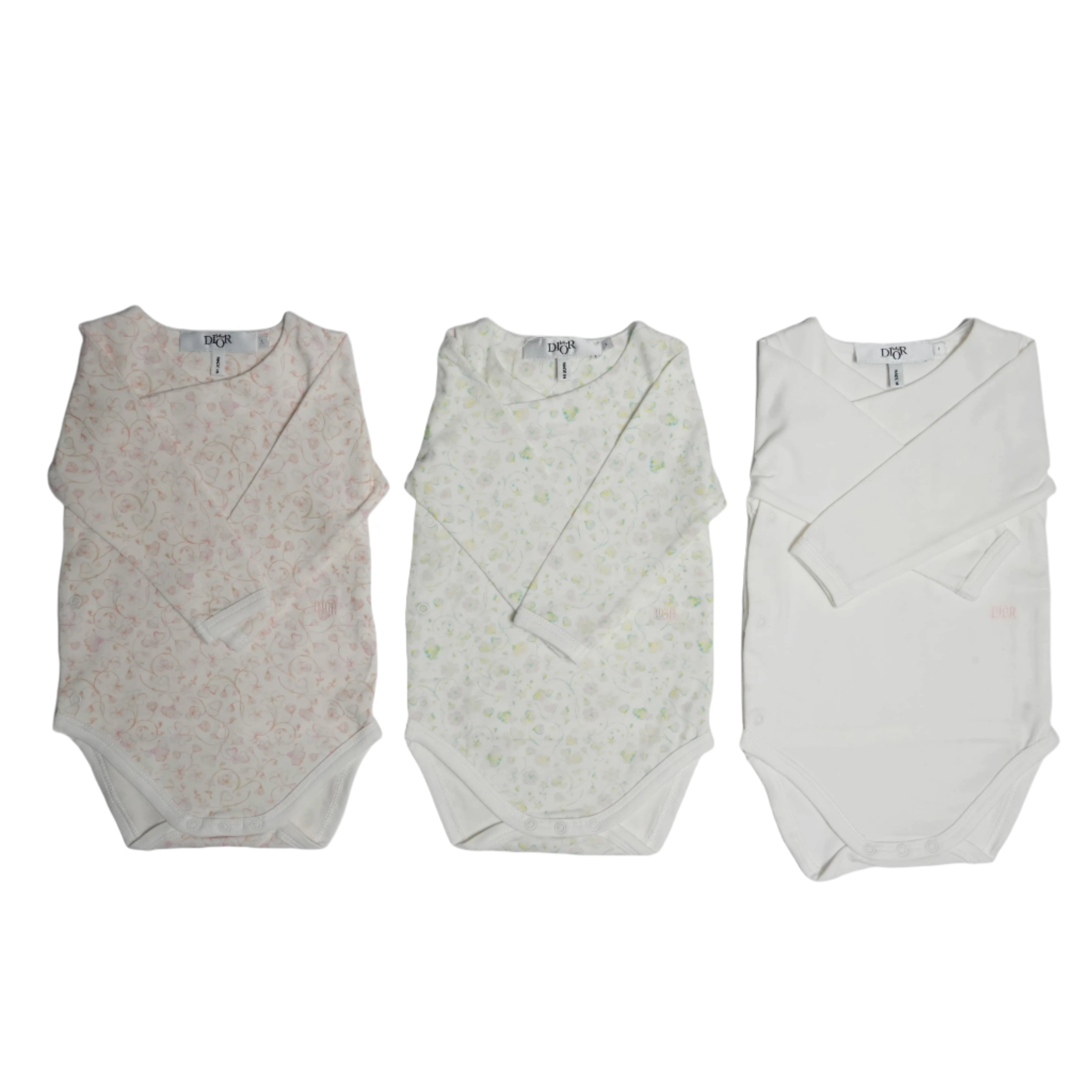 Dior Baby Long-Sleeve Bodysuit Set – Pack of 3