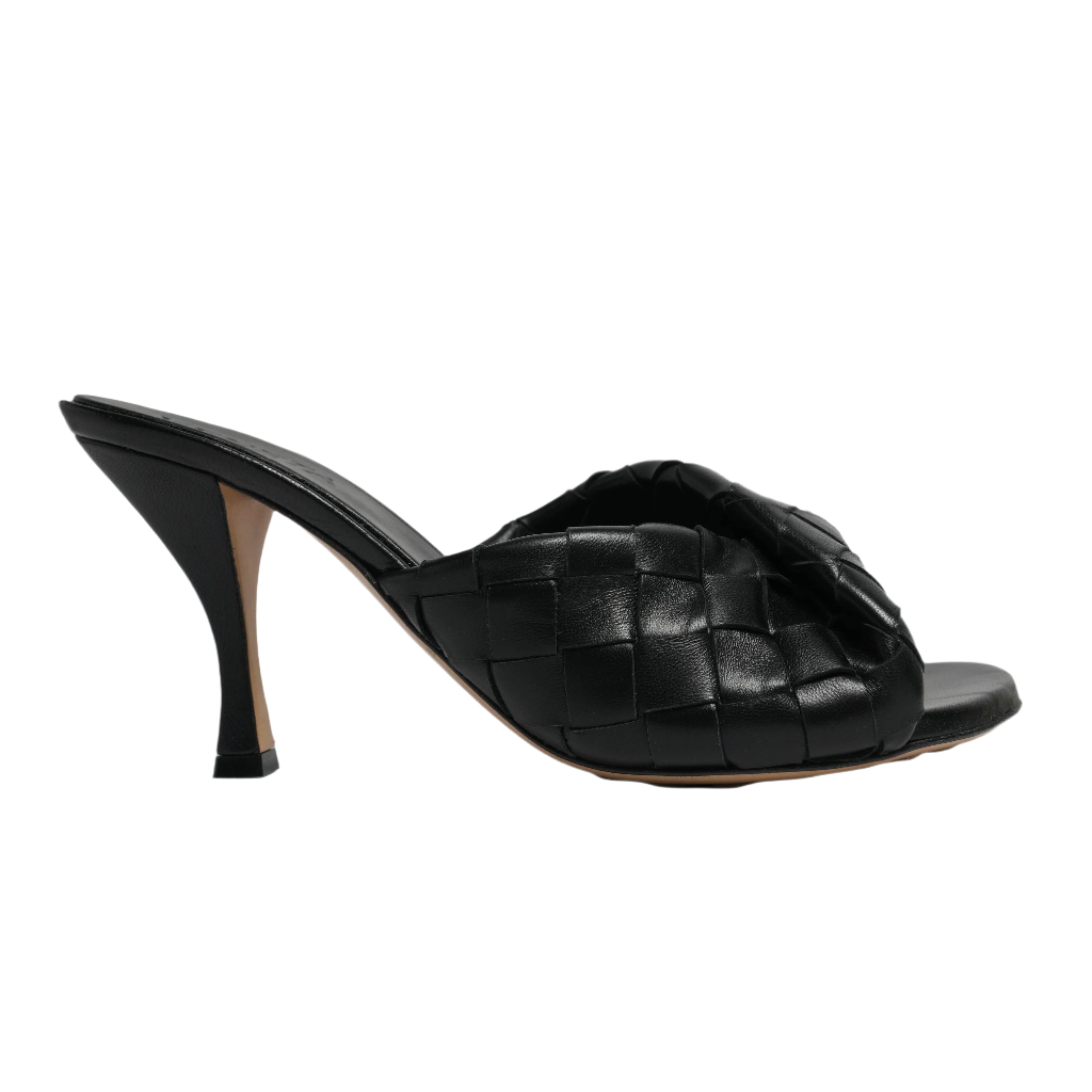 Bottega Veneta Black Leather Blink Sandals
