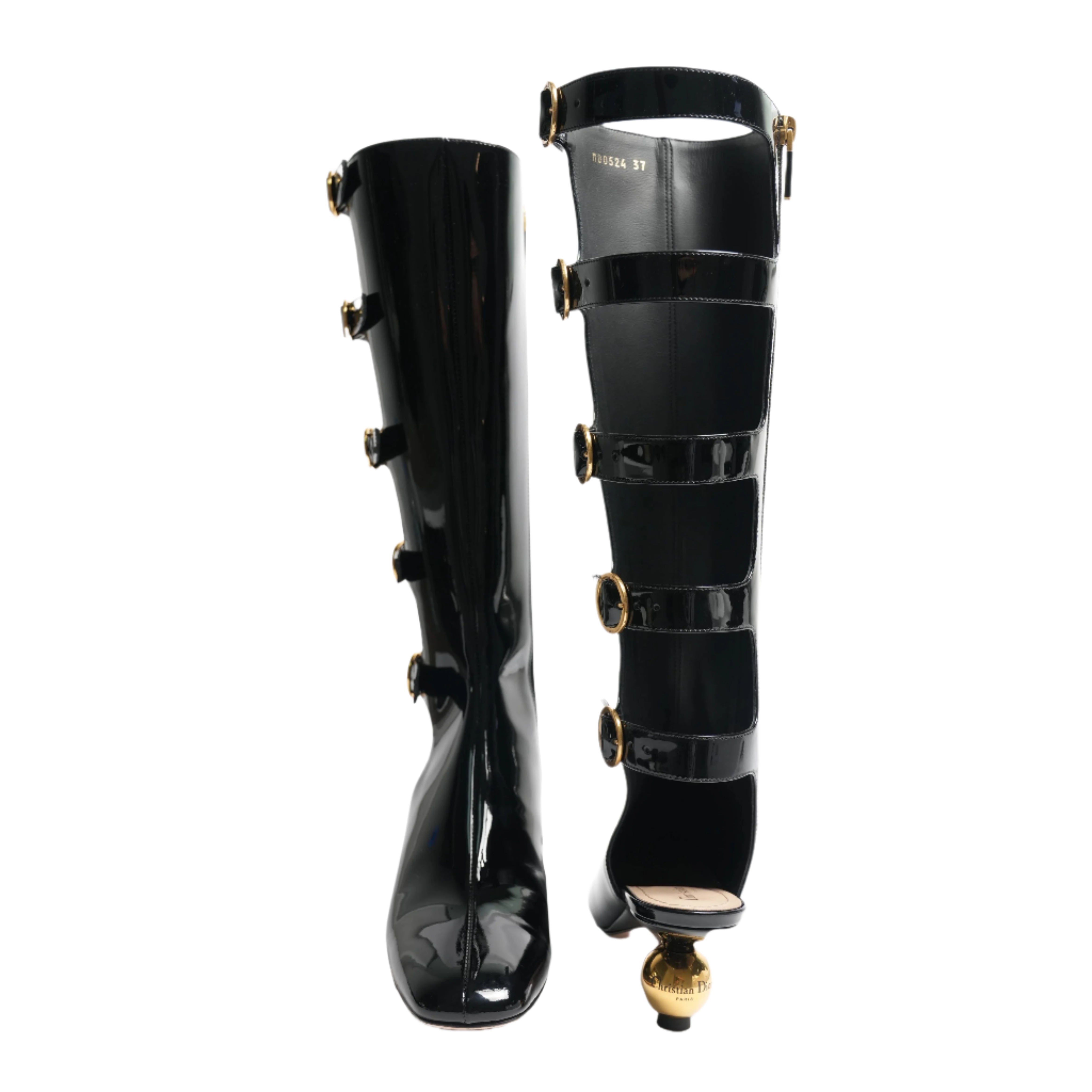 Dior Patent Ankle Knee-High Boots