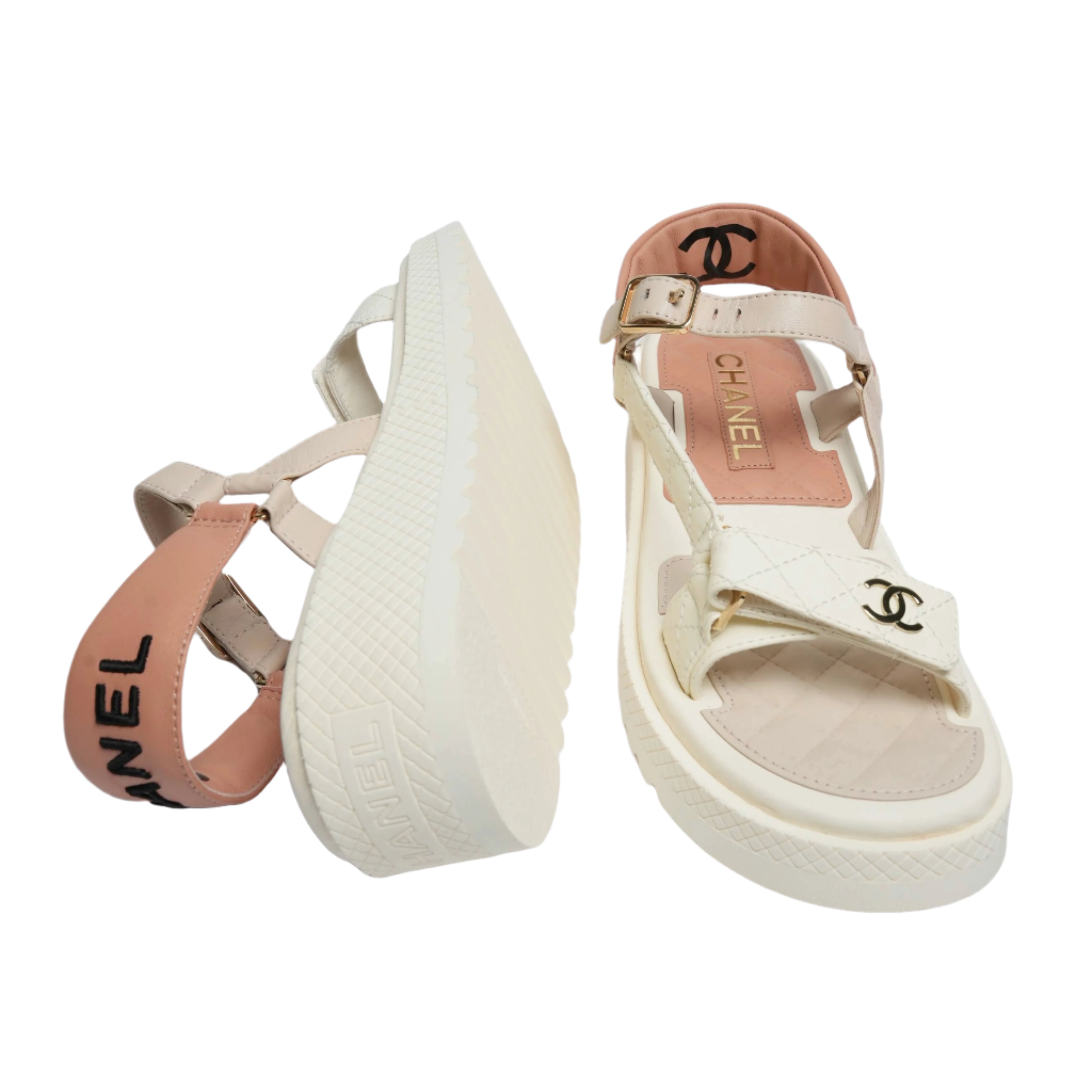 Chanel White Dad Sandal