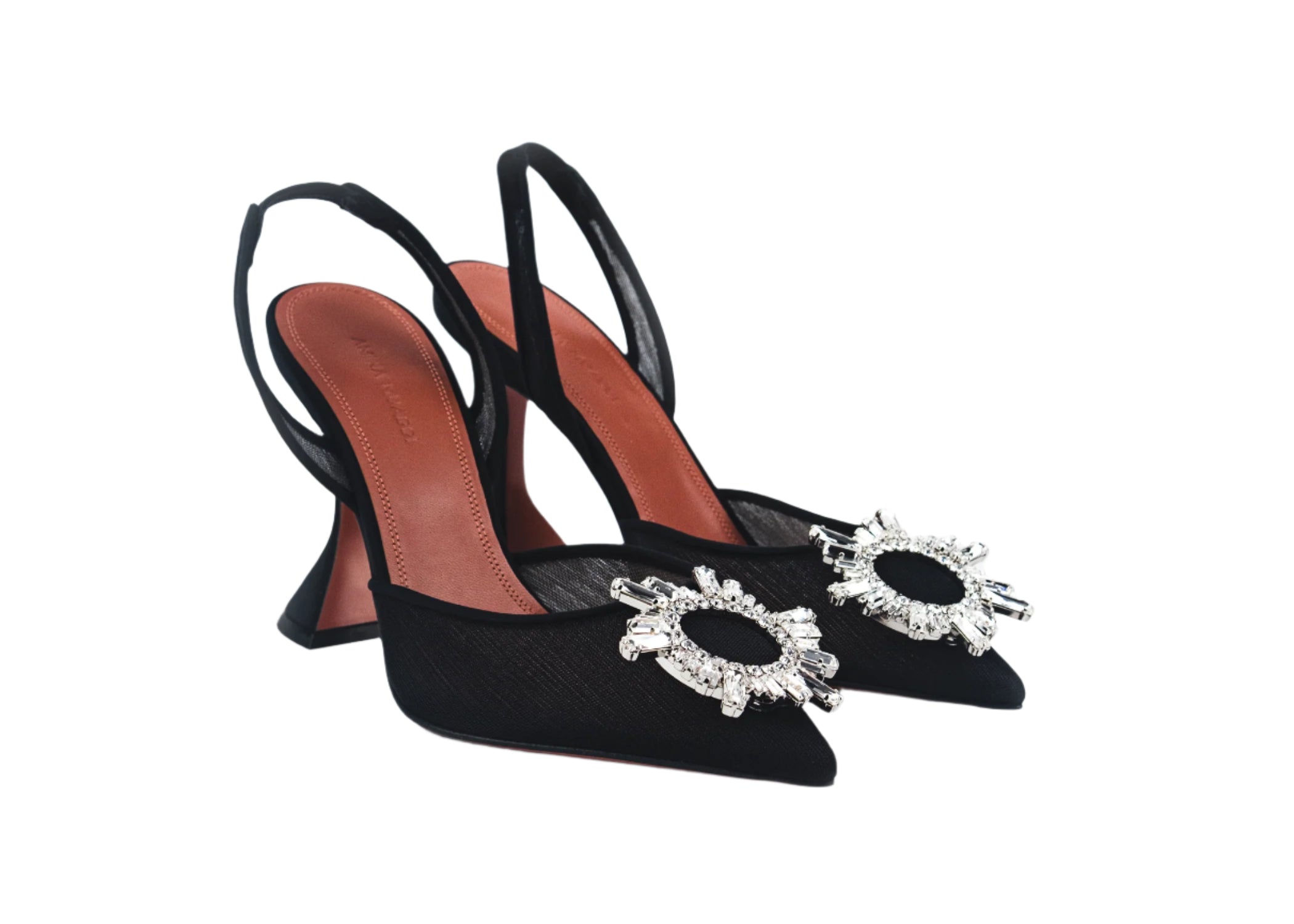 Amina Muaddi Begum Mesh Slingback Pumps 95