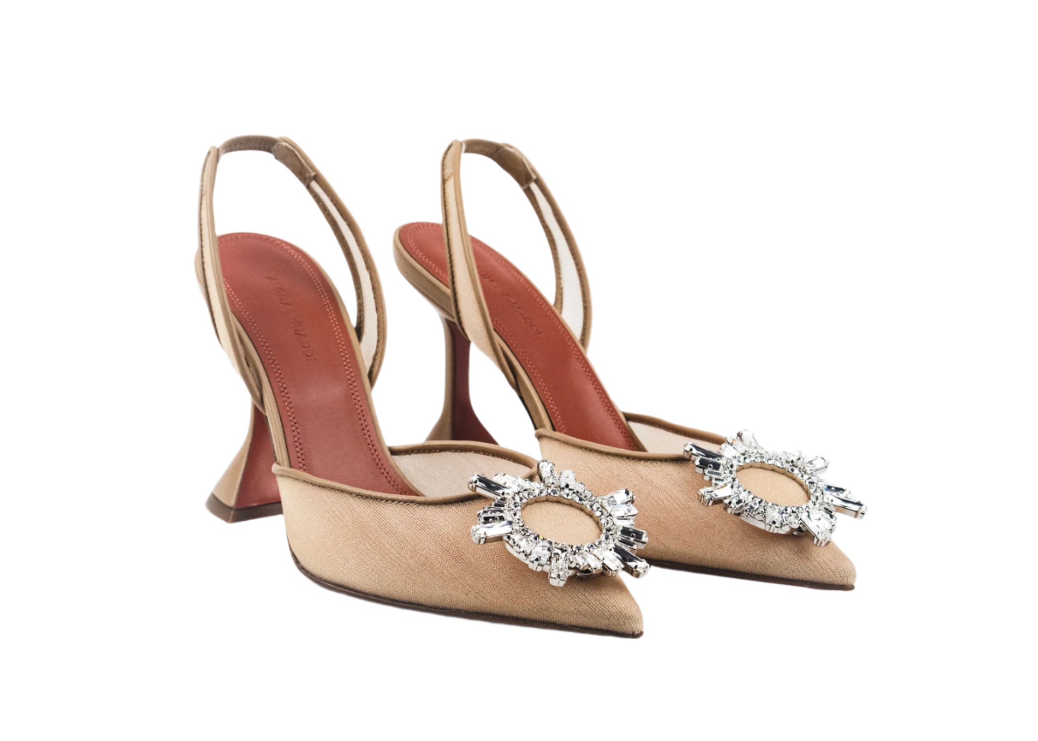 Amina Muaddi Begum Mesh Slingback Pumps 95