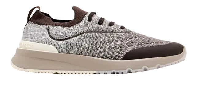 Brunello Cucinelli Brown Techno Cotton Knit Runners