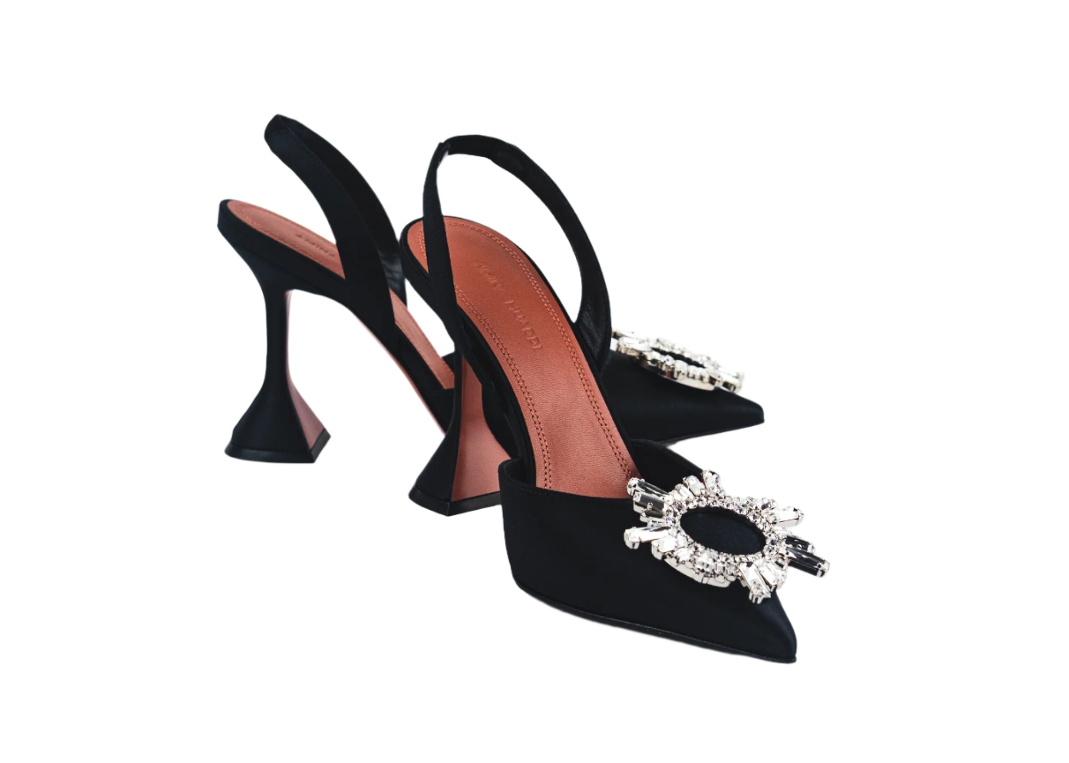 Amina Muaddi Begum Satin Slingback Pumps