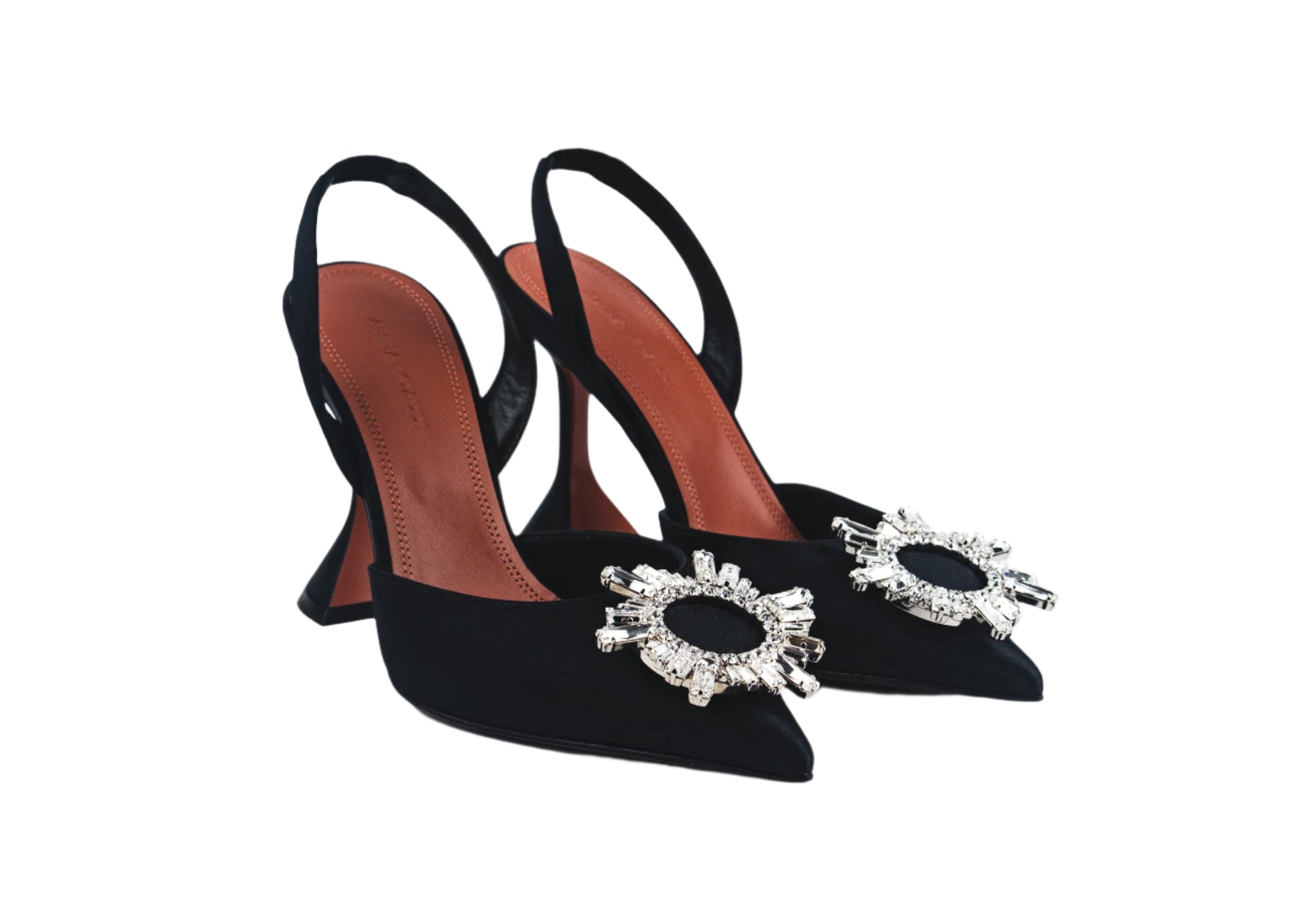 Amina Muaddi Begum Satin Slingback Pumps