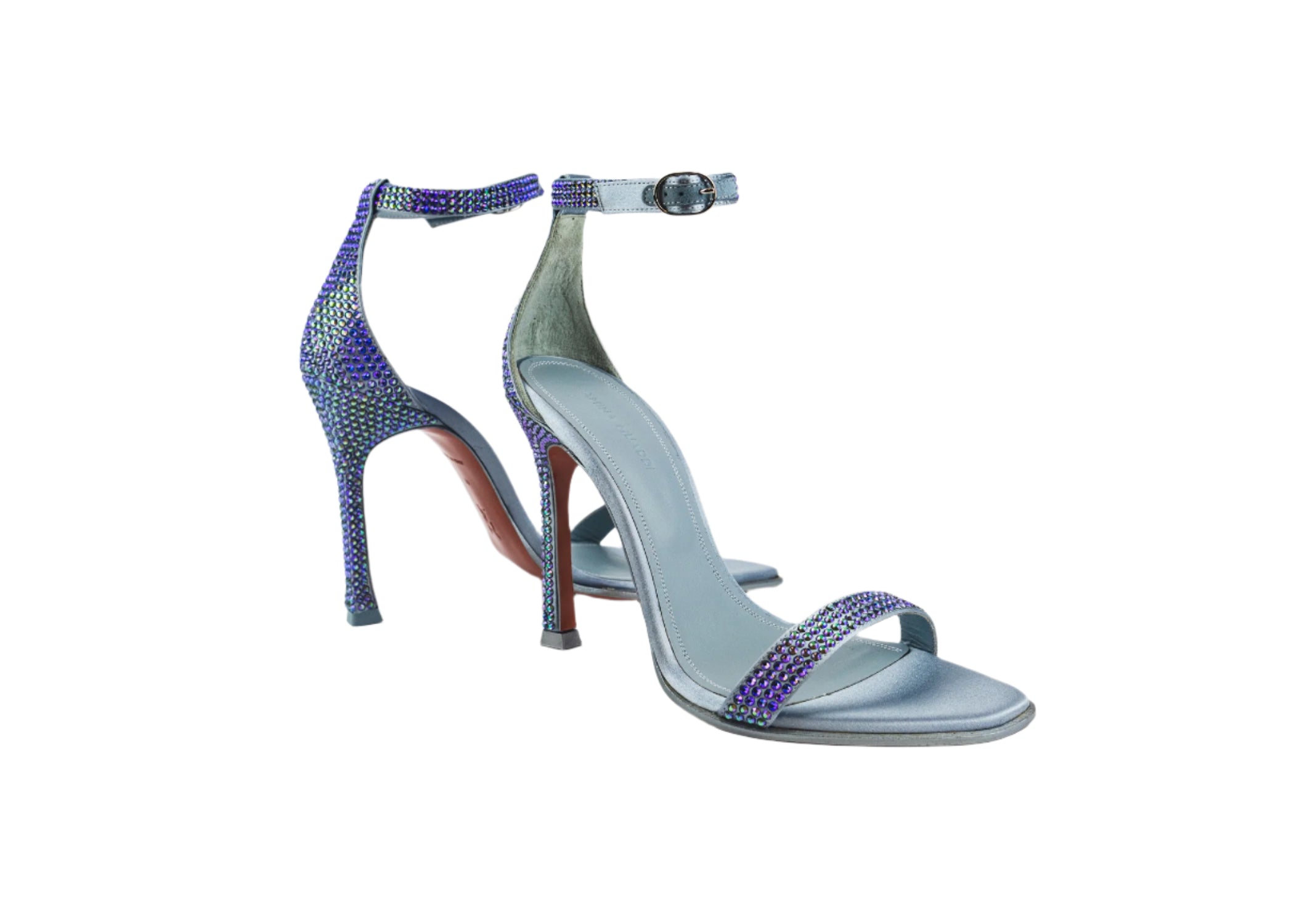 Amina Muaddi Kim Crystal Ankle Strap Sandal