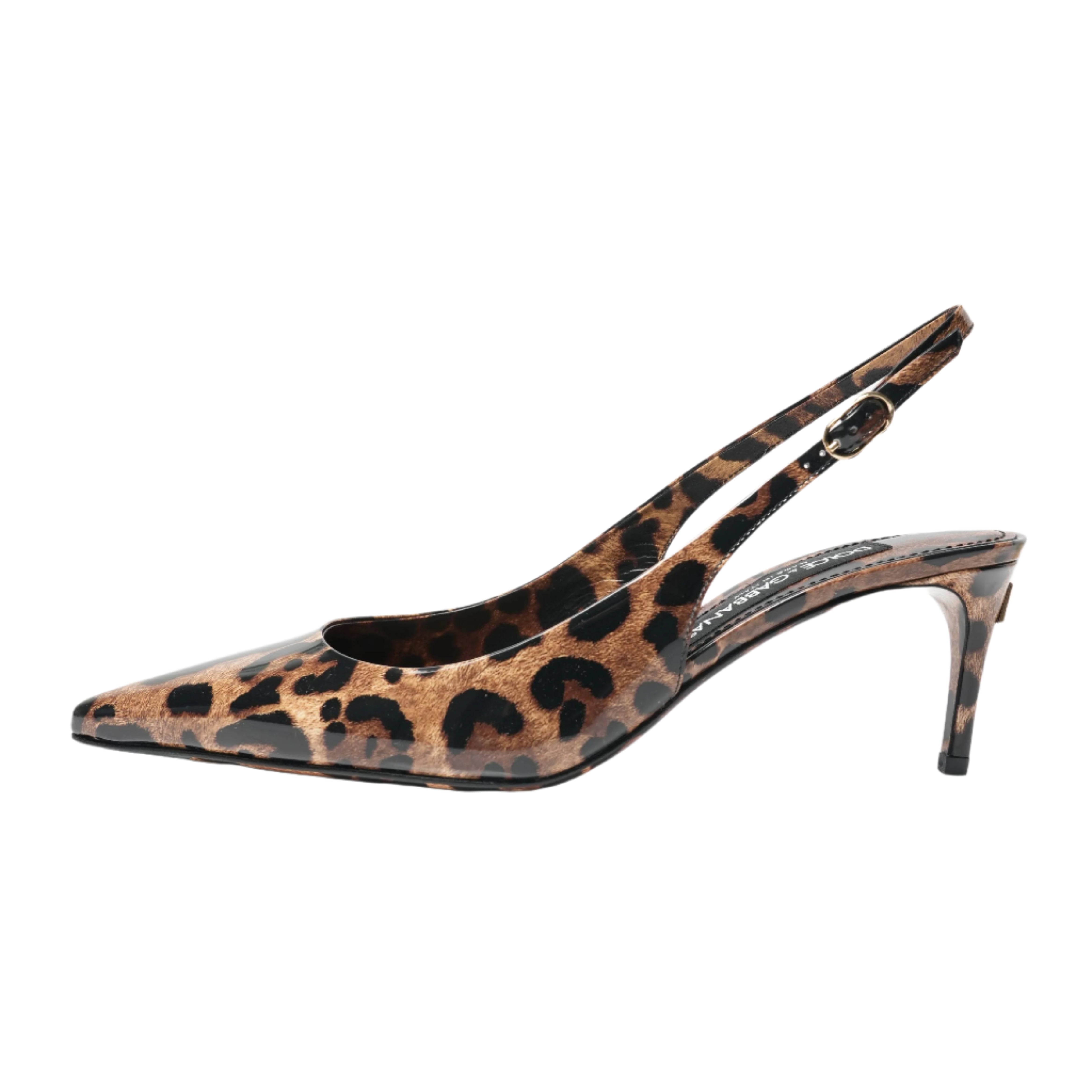 Heeled Sling Backs , Leopard Print by Dolce & Gabbana