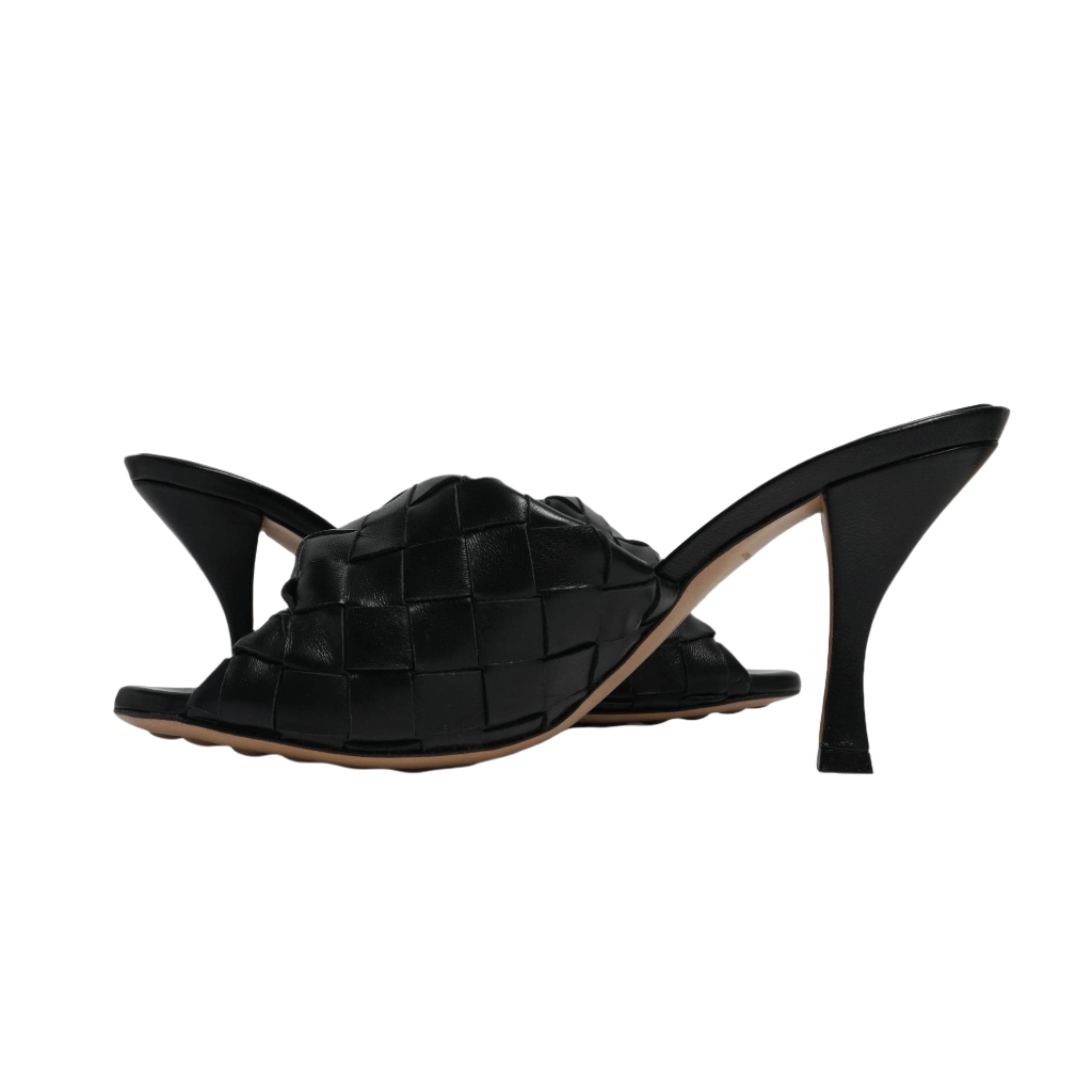 Bottega Veneta Black Leather Blink Sandals