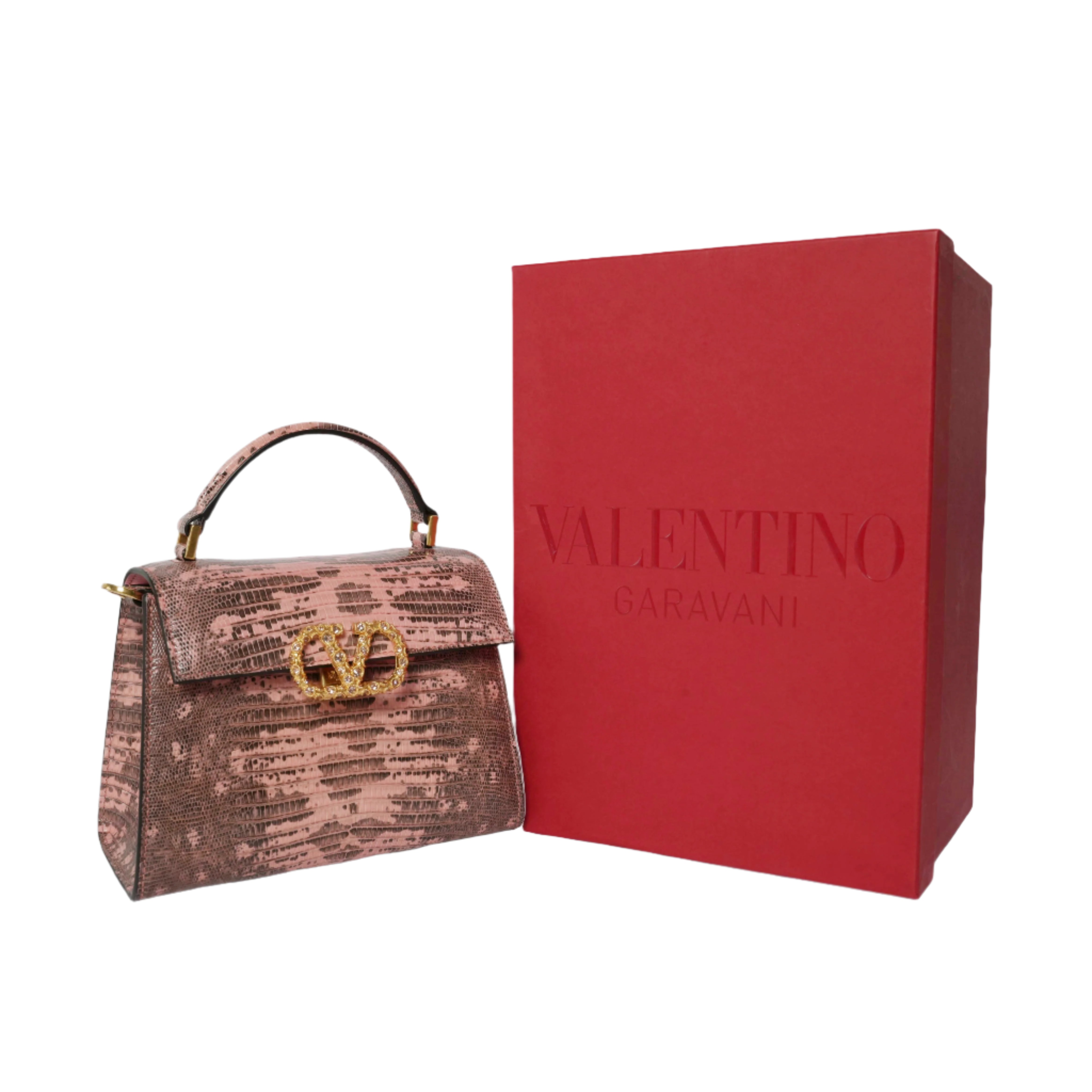 Valentino Garavani Mini Vsling Handbag In Tejus With Jewel Logo