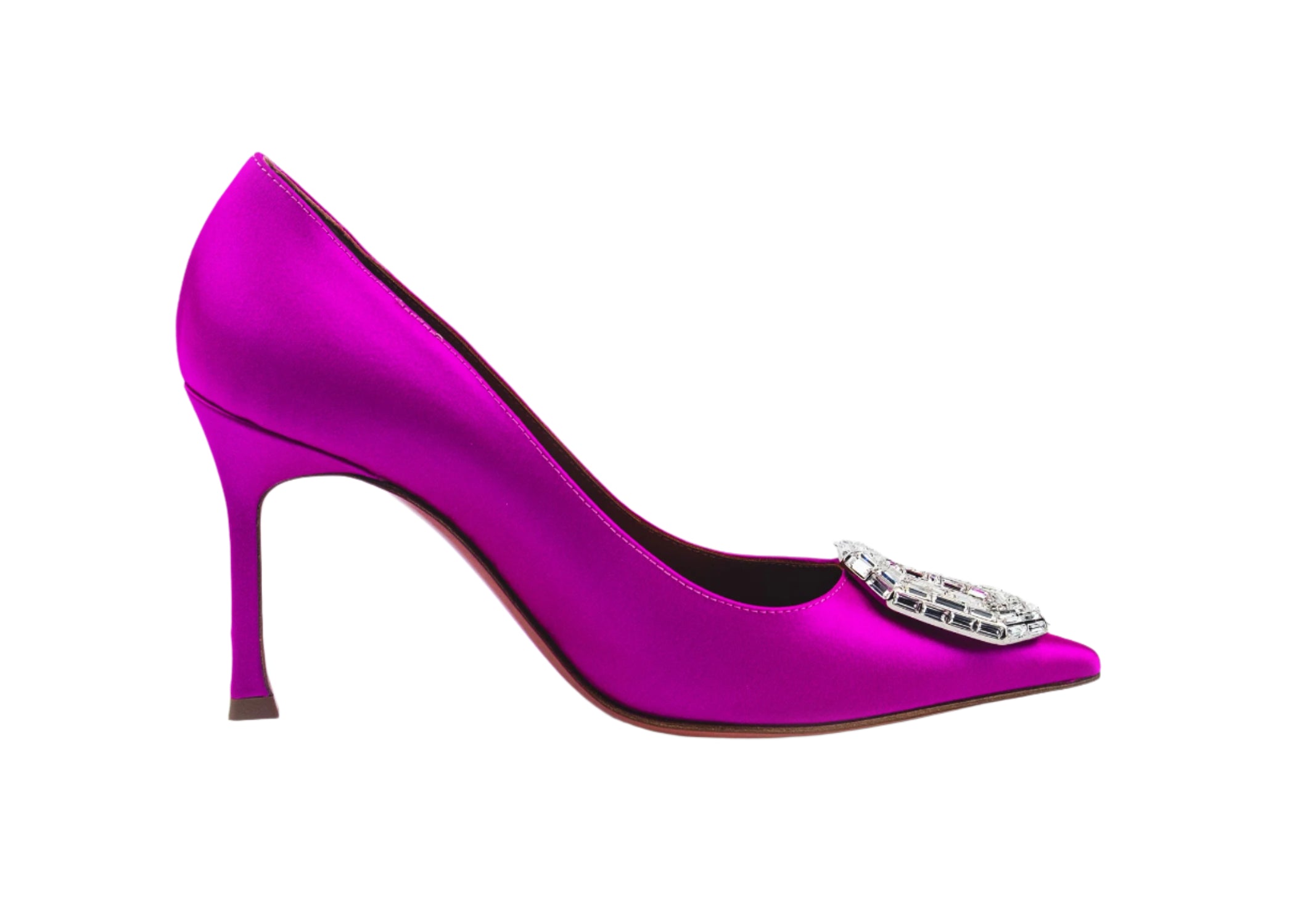 Amina Muaddi Camelia Satin Pumps 90