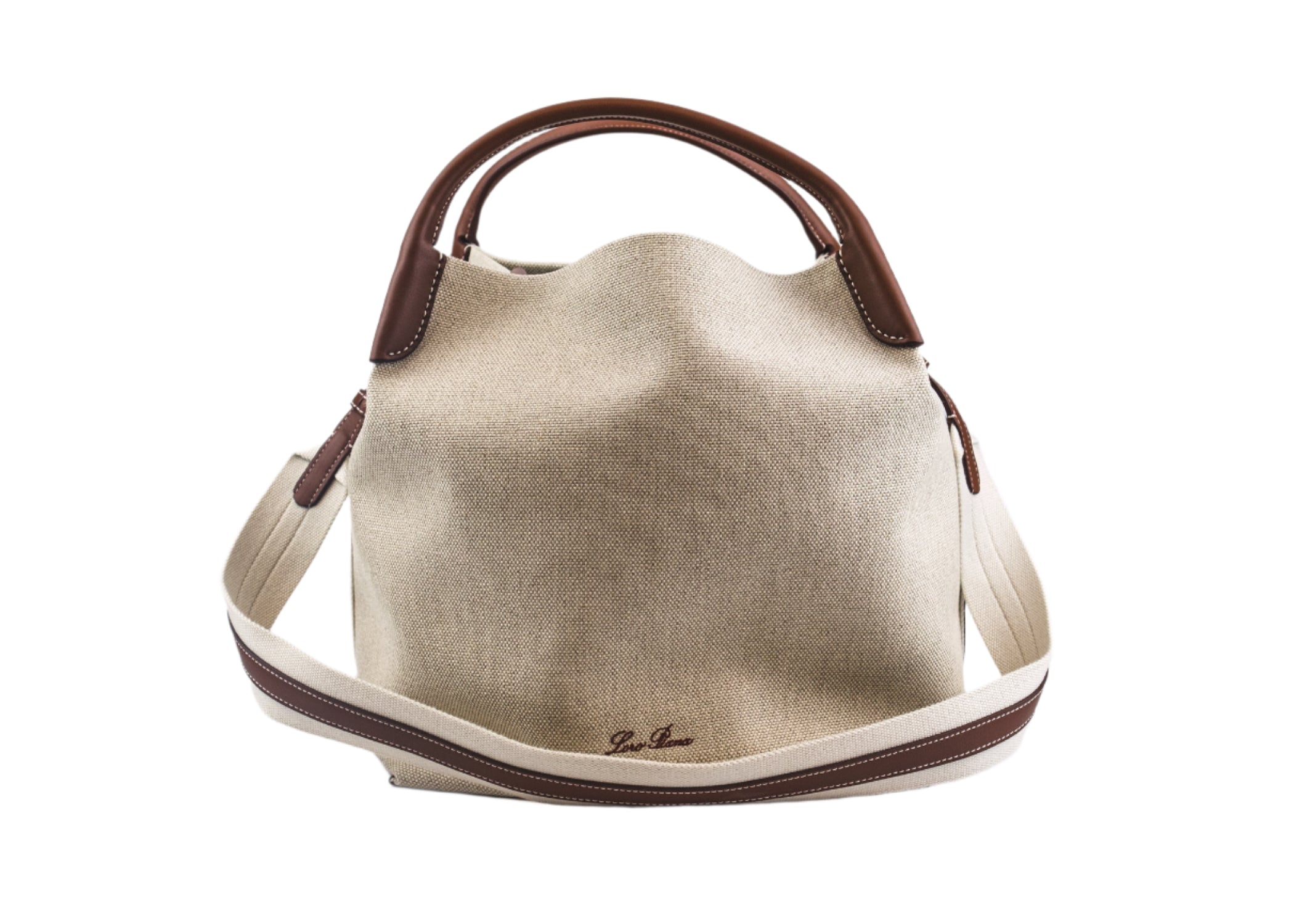 Loro Piana Large Bale Bag – Natural Canvas & Leather