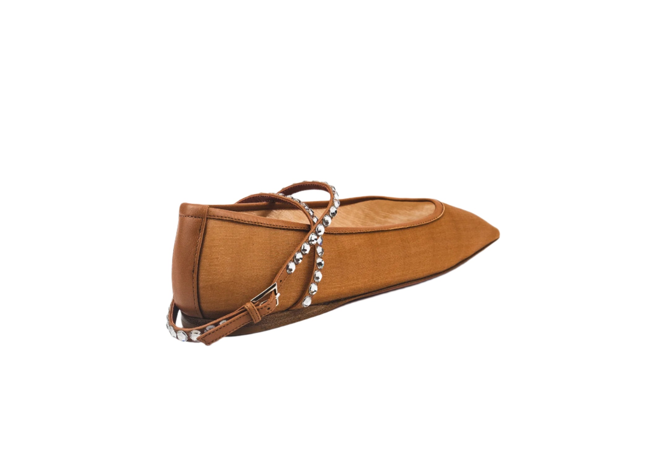 Amina Muaddi Ane Mesh Crystal Ballet Flat
