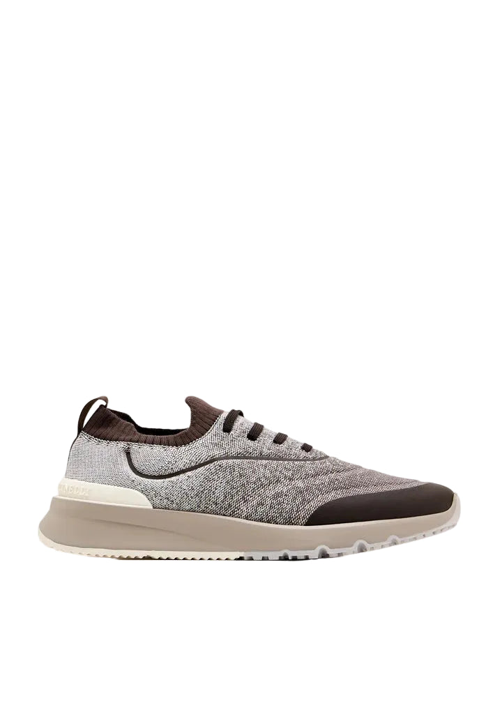 Brunello Cucinelli Brown Techno Cotton Knit Runners